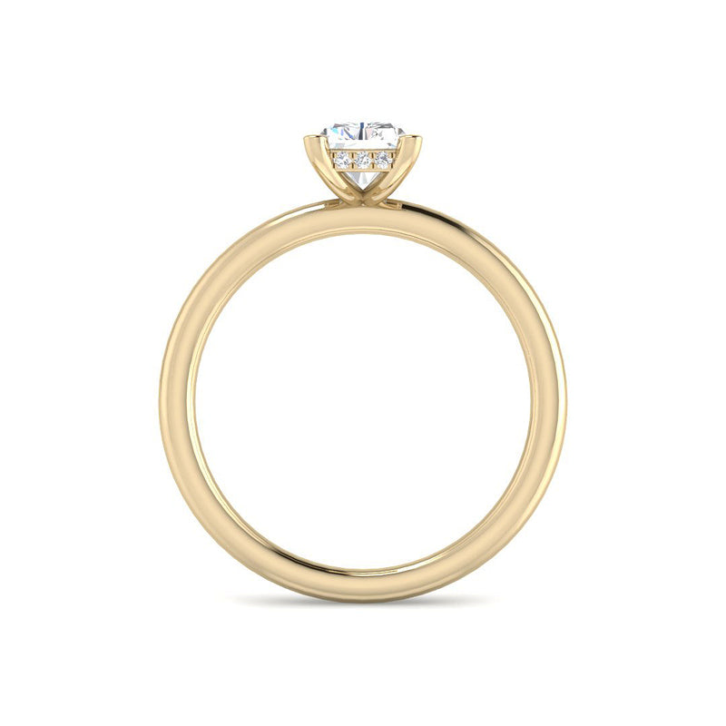 Emerald Cut w. Hidden Halo (Yellow Gold)