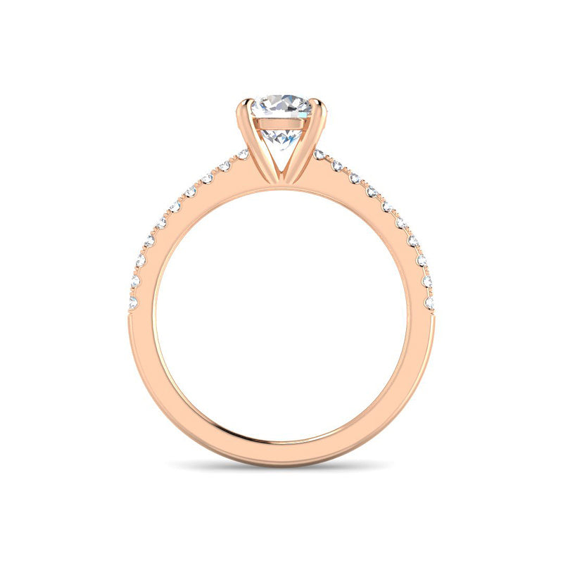 4-Prong Round Solitaire Diamond Band (Rose Gold)