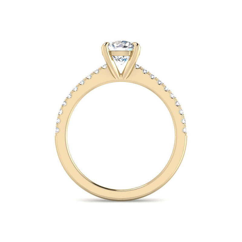 4-Prong Round Solitaire Diamond Band (Yellow Gold)