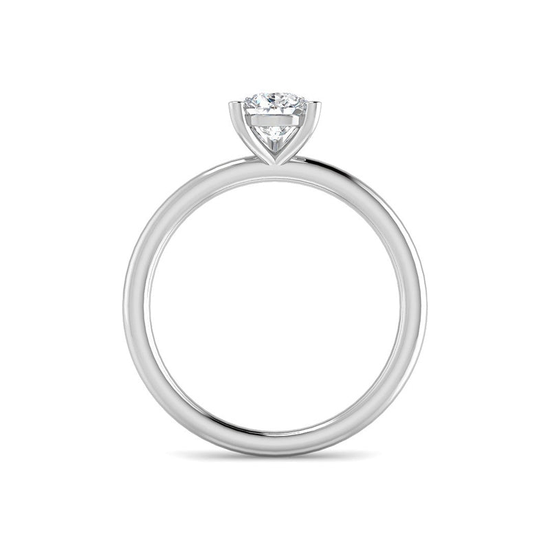 Pear Solitaire Classic Basket Setting (White Gold)