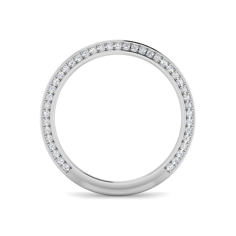 Knife Edge Pavé Band (White Gold)