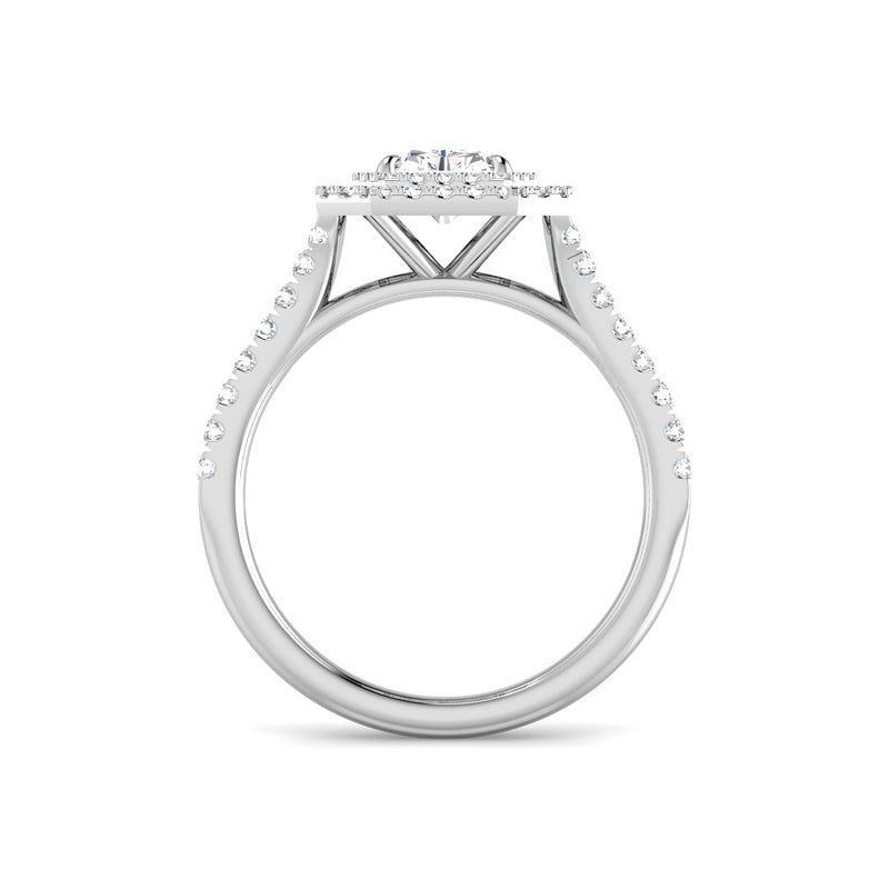 Emerald Cut w. Double Halo (White Gold)