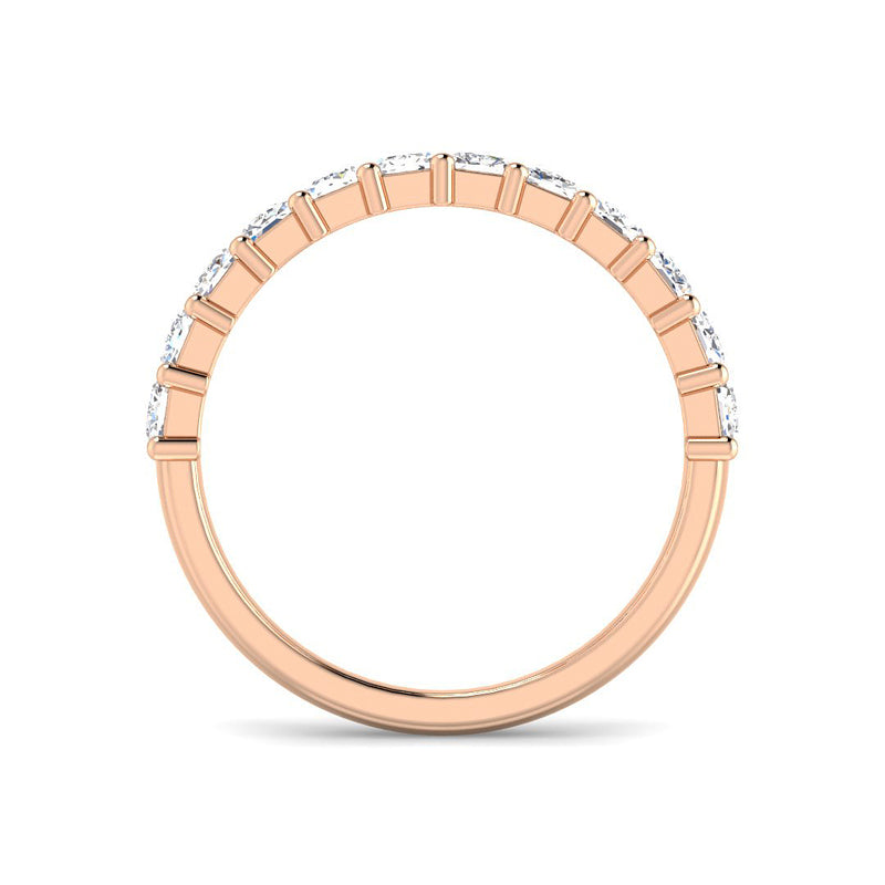 Emerald-Cut Half Eternity Band (Rose Gold)