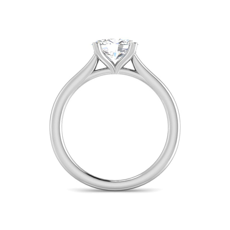East-West Oval Solitaire (White Gold)