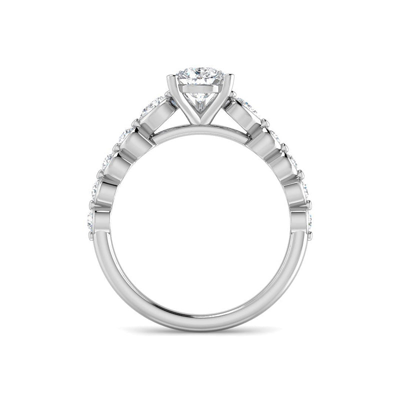 Pear Solitaire Cathedral Bezel Band Setting (White Gold)