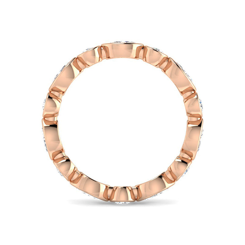 Marquise & Round Bezel Paisley Band (Rose Gold)