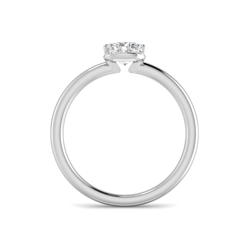 Cushion Solitaire Half-Moon Halo Setting (White Gold)