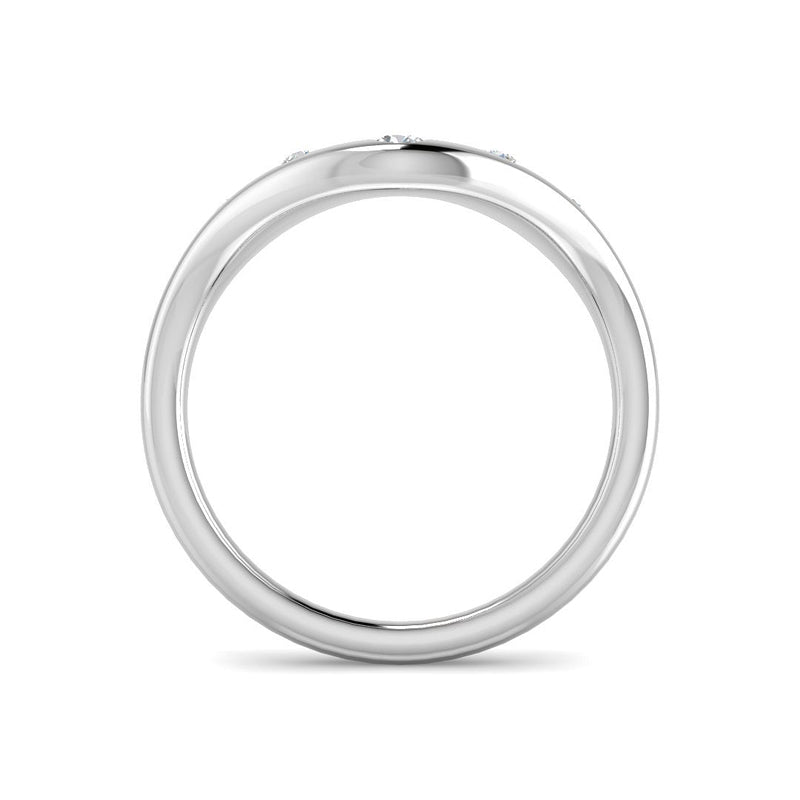Curved Diamond Wedding Band (White Gold)