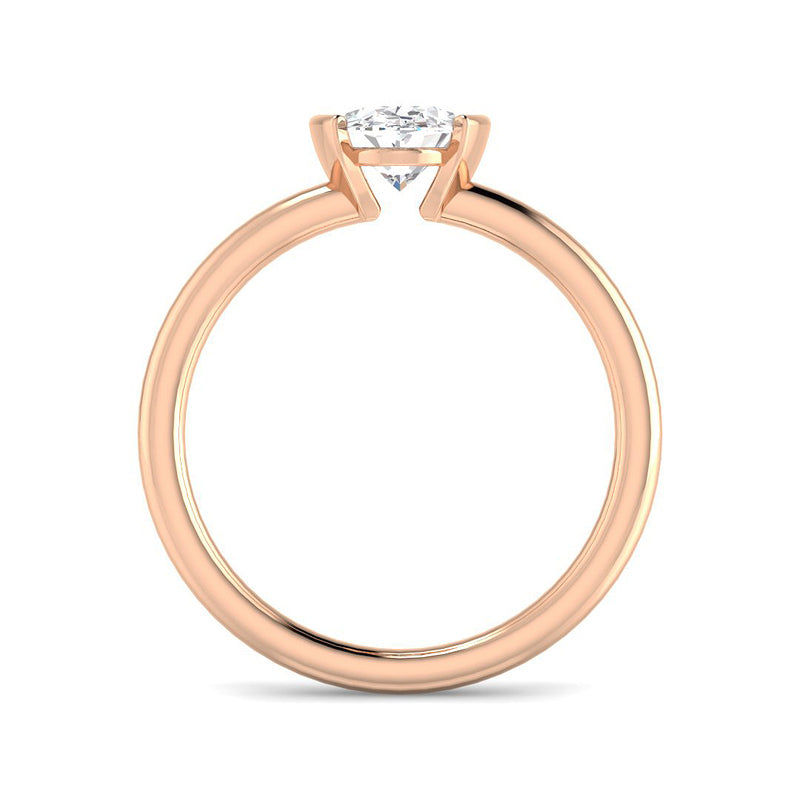 Open Bezel-set Oval Solitaire (Rose Gold)