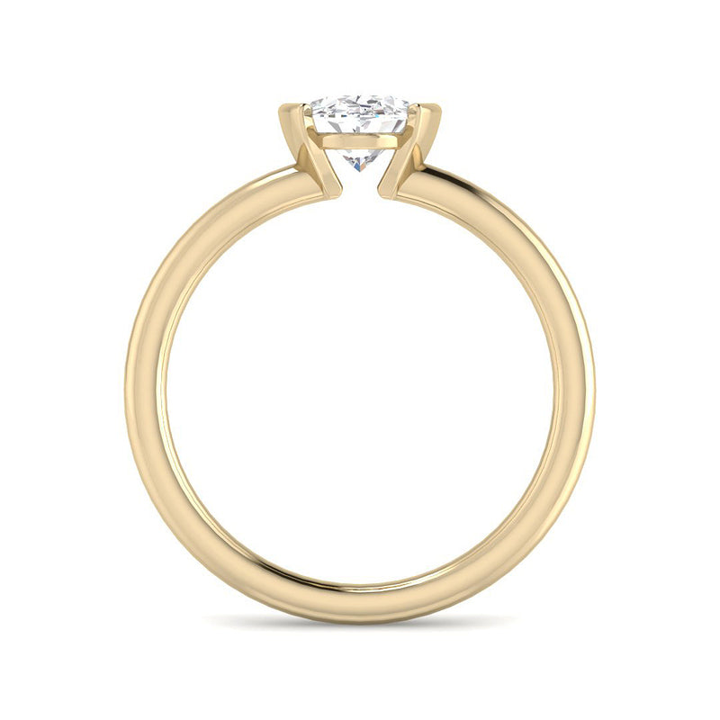 Open Bezel-set Oval Solitaire (Yellow Gold)