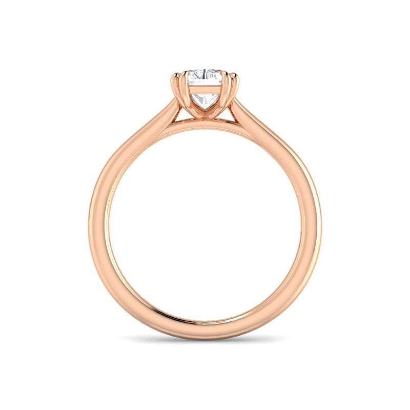 Emerald Cut Cathedral w. Double Claws (Rose Gold)