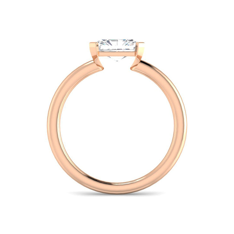 East-West Half Bezel Emerald Cut (Rose Gold)