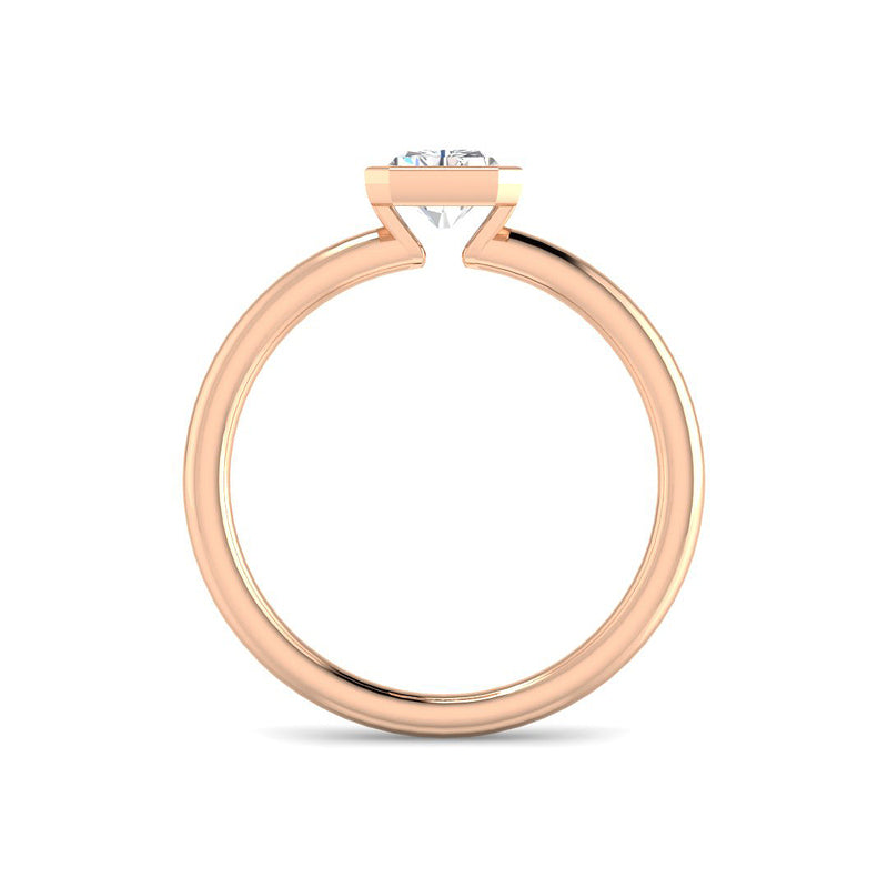 Radiant Cut Bezel with Open Basket (Rose Gold)