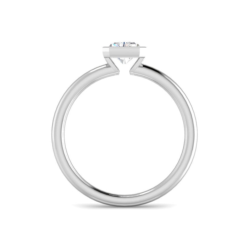 Radiant Cut Bezel with Open Basket (White Gold)