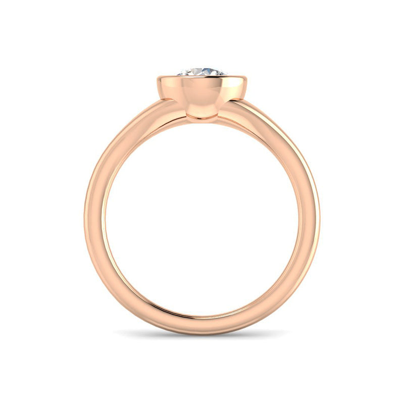 Bezel Set Solitaire in Bathtub Setting (Rose Gold)