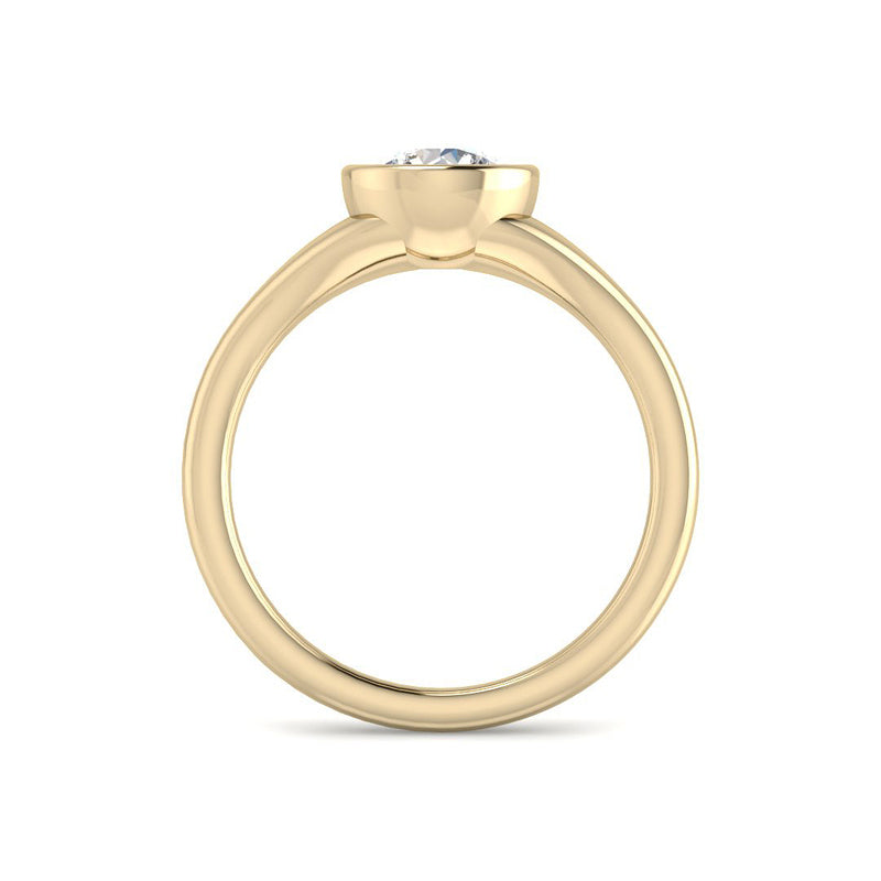 Bezel Set Solitaire in Bathtub Setting (Yellow Gold)