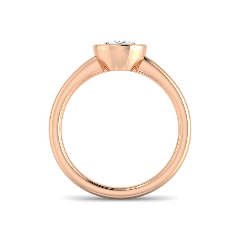 Oval Solitaire Bathtub Setting (Rose Gold)