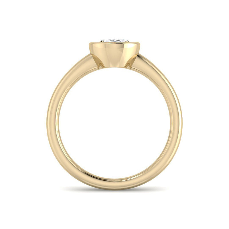 Oval Solitaire Bathtub Setting (Yellow Gold)