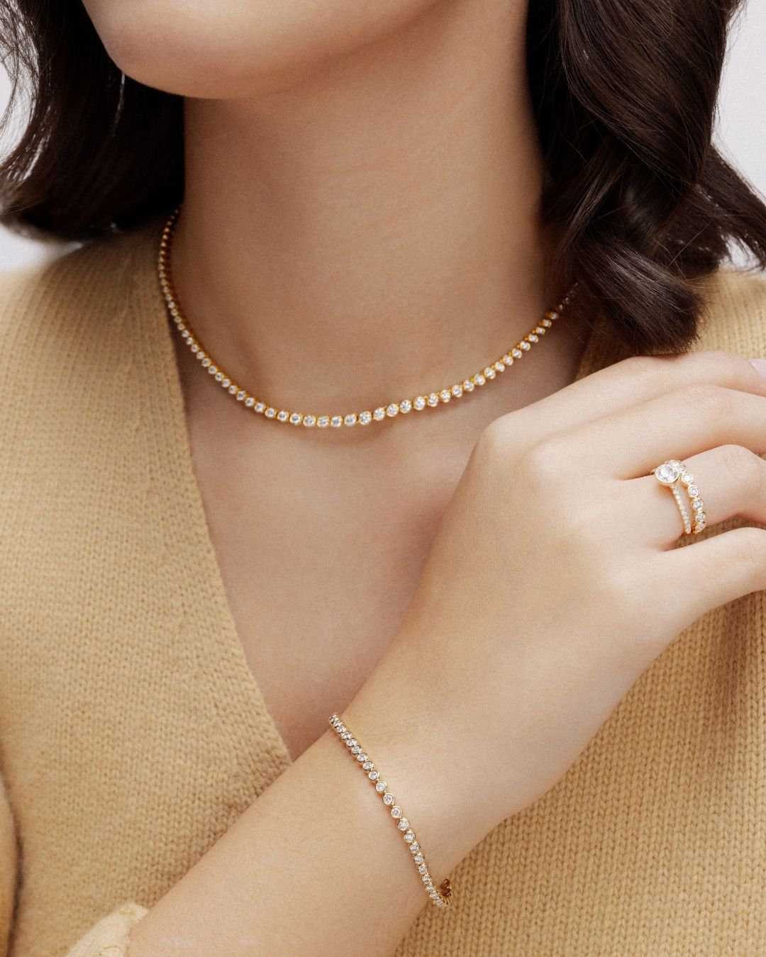 Bezel Gradual Tennis Necklace