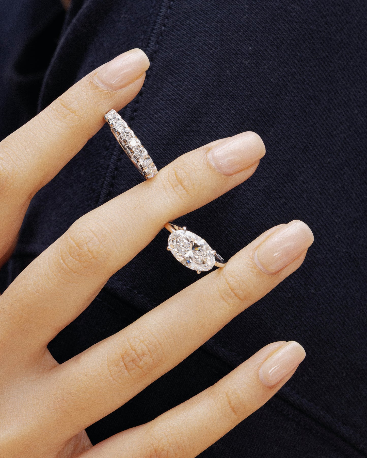 Half-Eternity Band (White Gold)