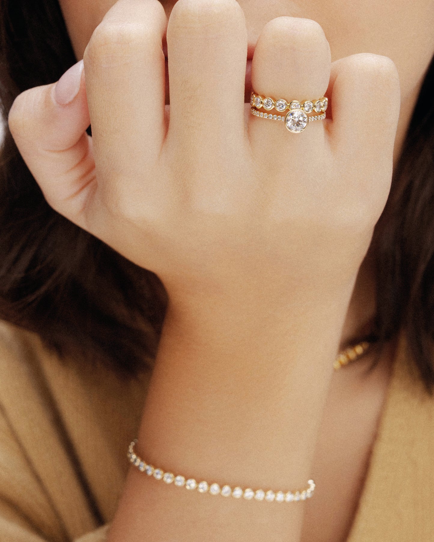 1 carat Bezel Eternity Band (Yellow gold)