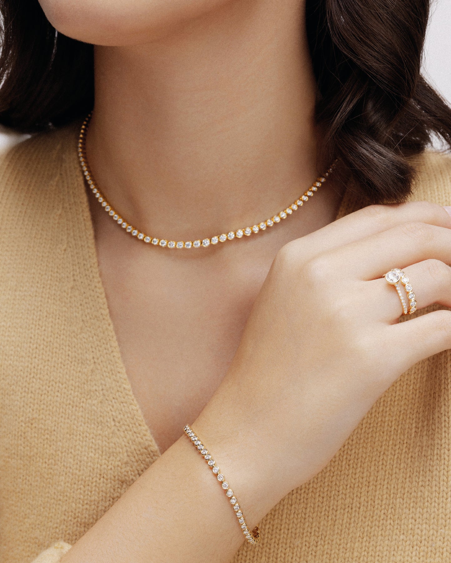 2.94 ct Bezel Set Tennis Bracelet (Rose Gold)