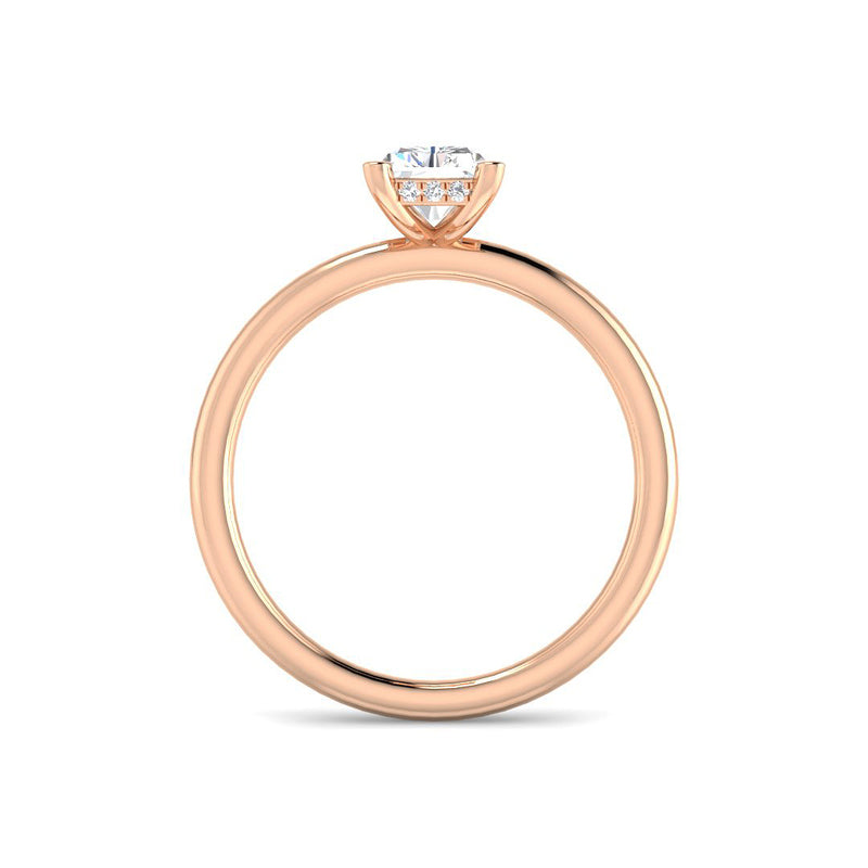 Emerald Cut w. Hidden Halo (Rose Gold)