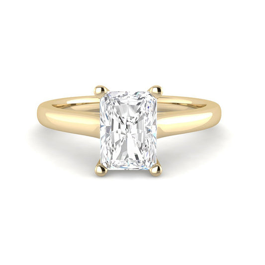 Emerald Cut Cathedral Solitaire (Yellow Gold)