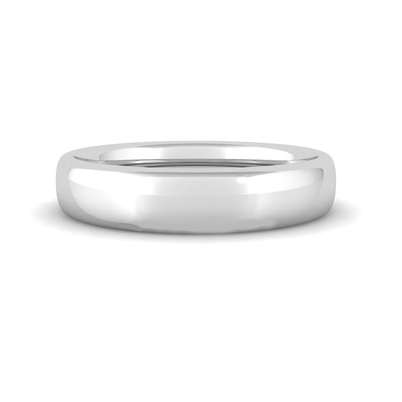 Classic Curved Wedding Band 4mm (White Gold)