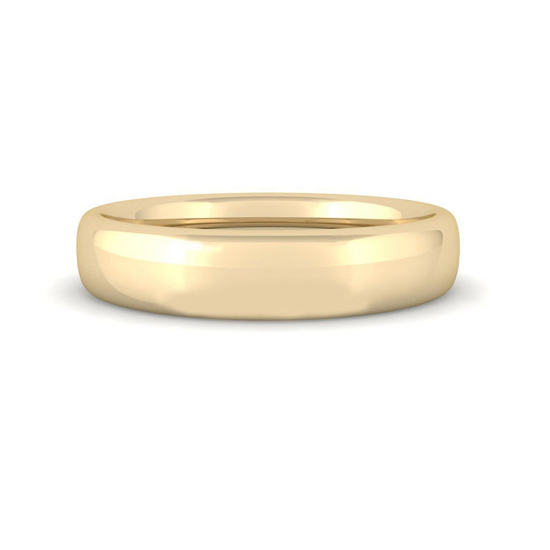 Classic Curved Wedding Band 4mm (Yellow Gold)