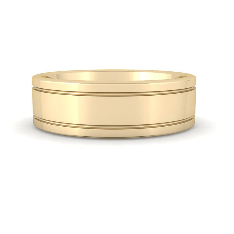 Dual Line Wedding Band (Yellow Gold)