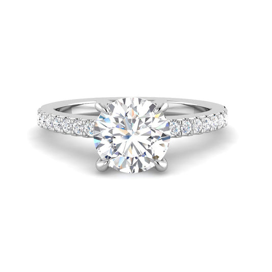 4-Prong Round Solitaire Diamond Band (White Gold)