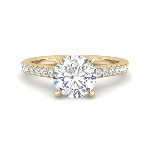 4-Prong Round Solitaire Diamond Band (Yellow Gold)