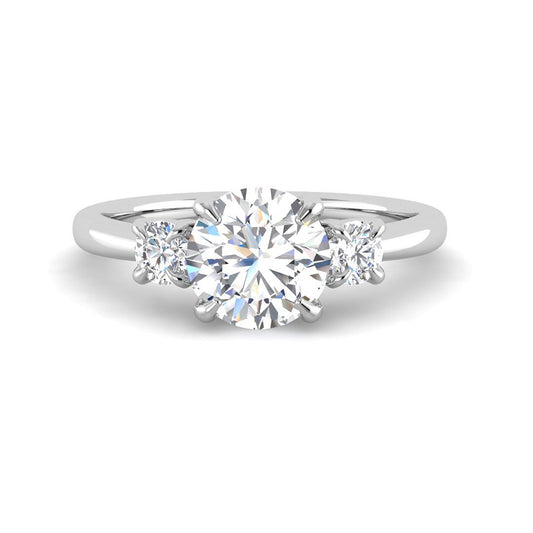 Round Trilogy Ring (White Gold)