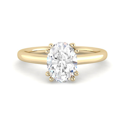Double Prong Oval Solitaire (Yellow Gold)