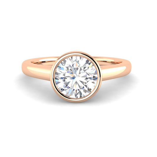 Round Bezel Set Solitaire (Rose Gold)