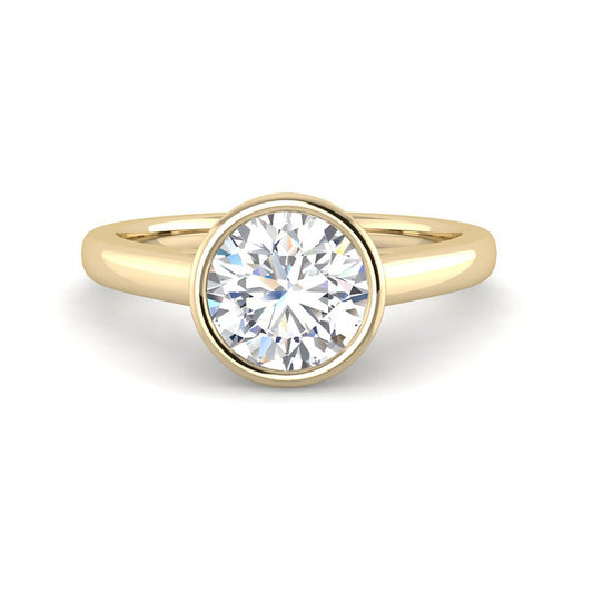 Round Bezel Set Solitaire (Yellow Gold)