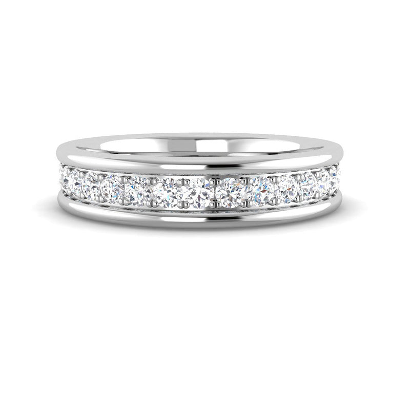Channel Pavé Eternity Band (White Gold)