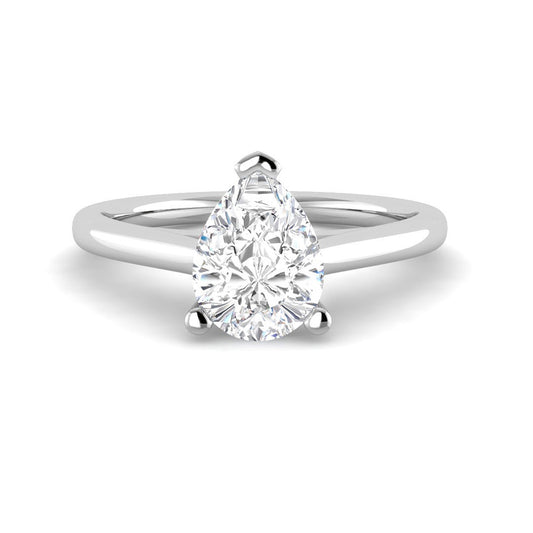 Pear Solitaire Cathedral Setting (White Gold)