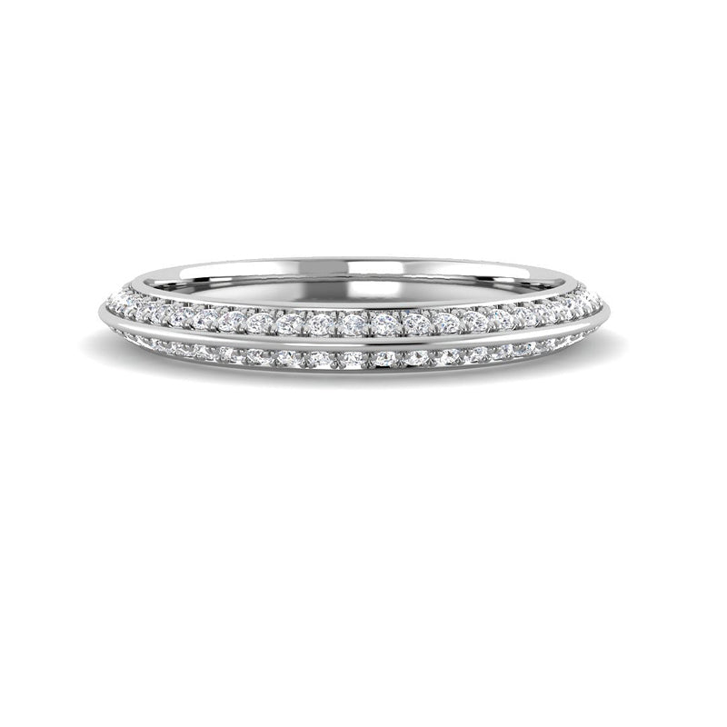 Knife Edge Pavé Band (White Gold)