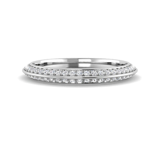 Knife Edge Pavé Band (White Gold)