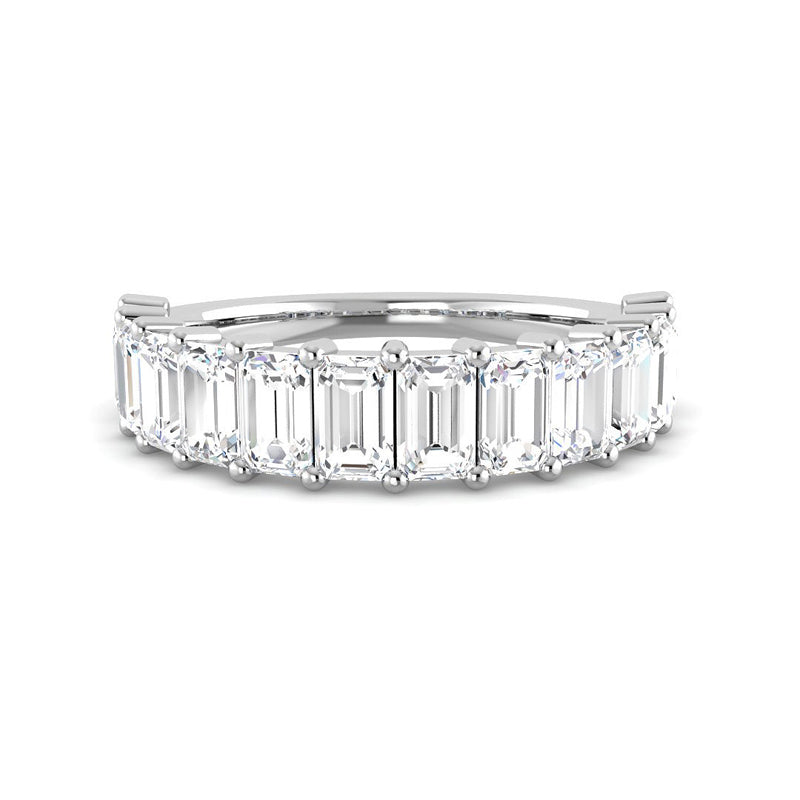 Emerald-Cut Half Eternity Band (White Gold)
