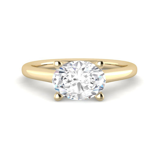 East-West Oval Solitaire (Yellow Gold)