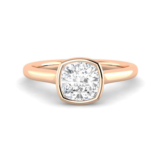 Cushion Solitaire Bezel Setting (Rose Gold)