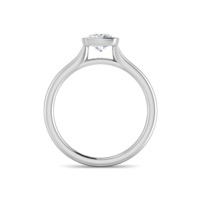 Cushion Solitaire Bezel Setting (White Gold)