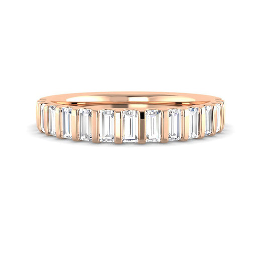 Straight Baguette Half Eternity Band (Rose Gold)