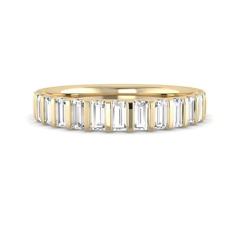 Straight Baguette Half Eternity Band (Yellow Gold)
