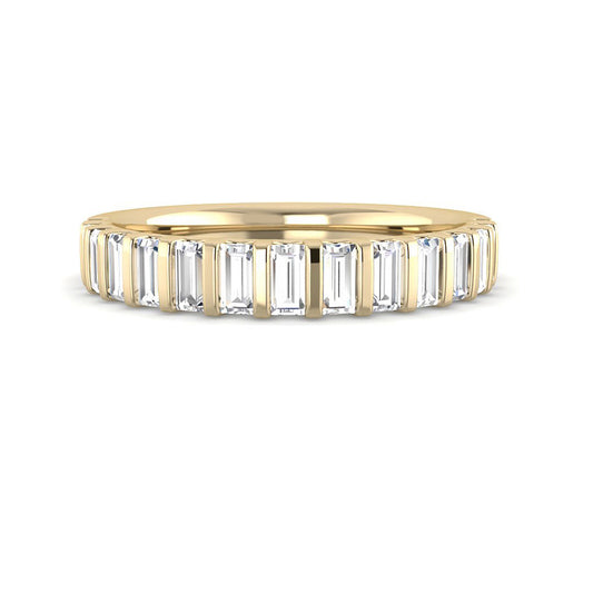 Straight Baguette Half Eternity Band (Yellow Gold)
