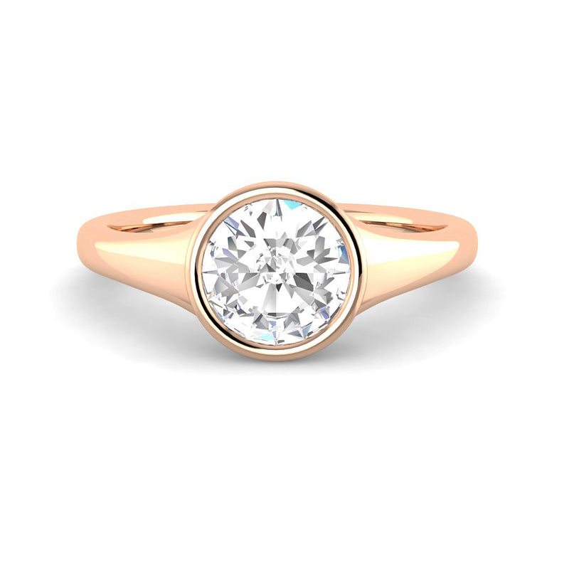 Rose Cut Solitaire Bathtub Bezel Setting (Rose Gold)