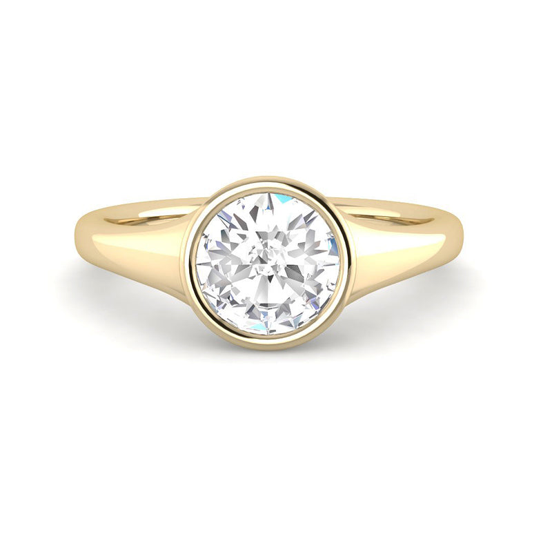 Rose Cut Solitaire Bathtub Bezel Setting (Yellow Gold)